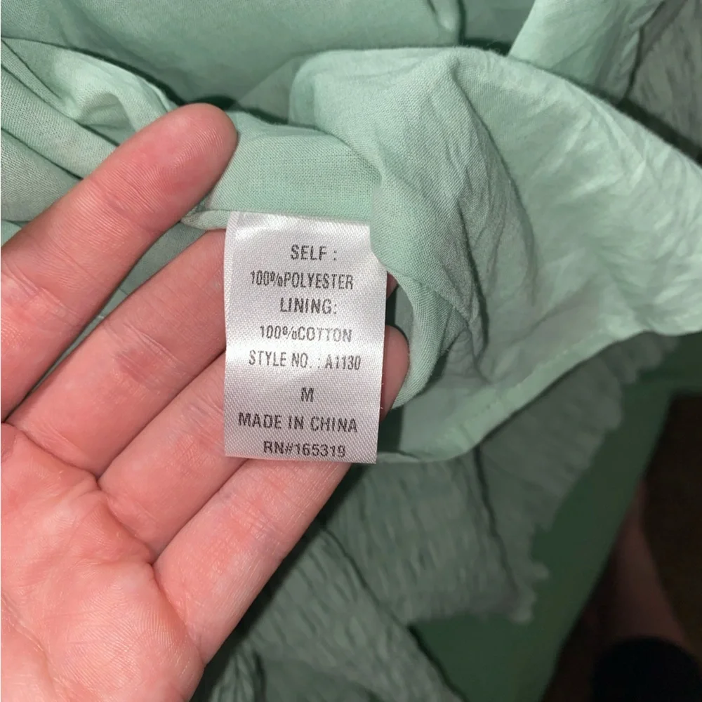 Day+Moon Green Smocked Textured Ruffle Dress - Picture 10 of 11